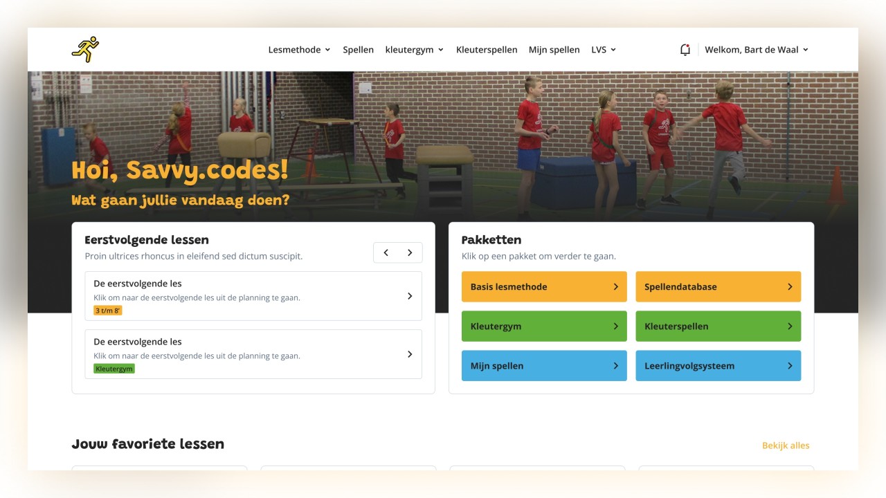 Een screenshot van de software van Lessenplan
