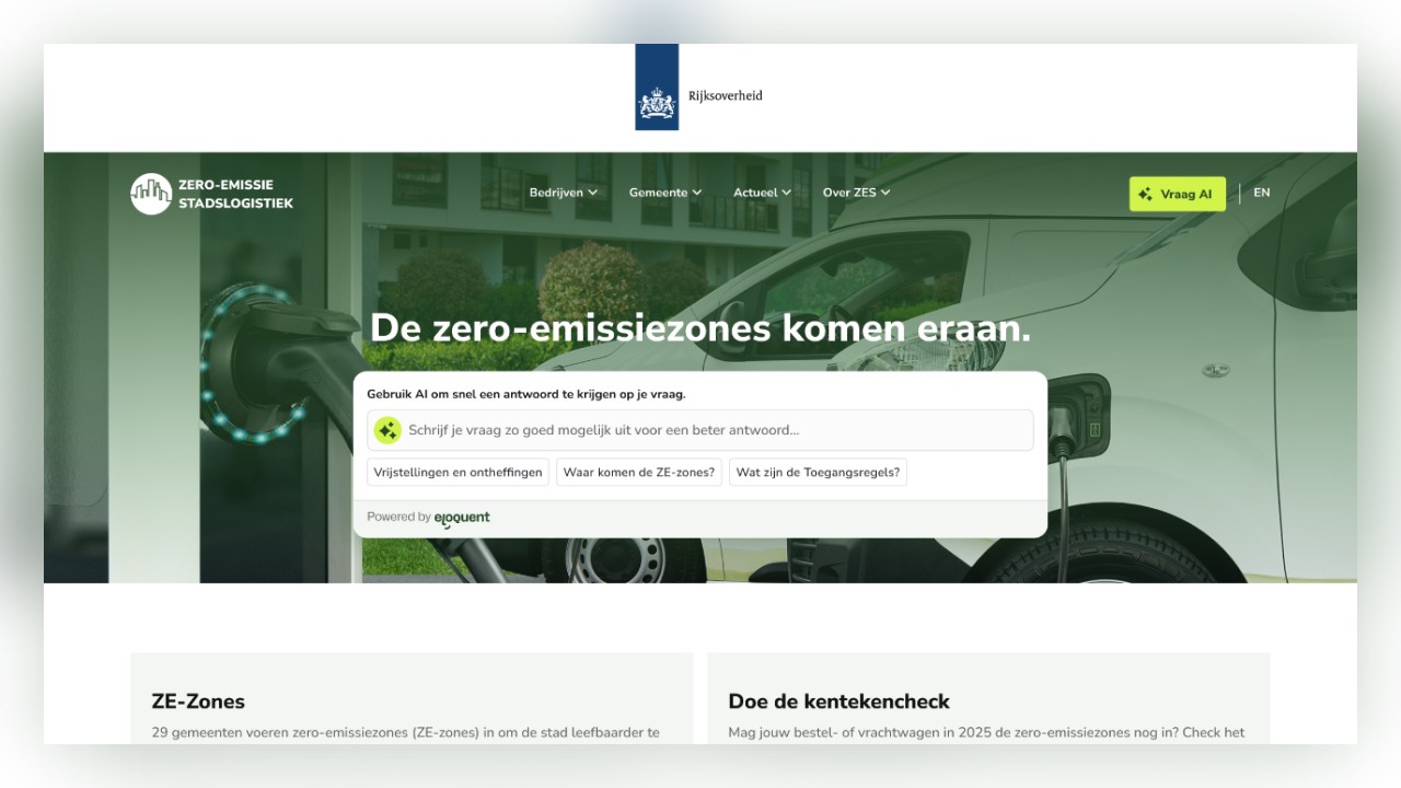 Screenshot van de website van opwegnaarzes.nl